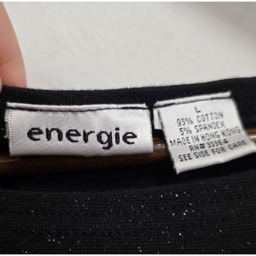 Energie Womens Y2K Glitter Celestial Rhinestone Sleeveless Tank Top Size L Black - Picture 3 of 9